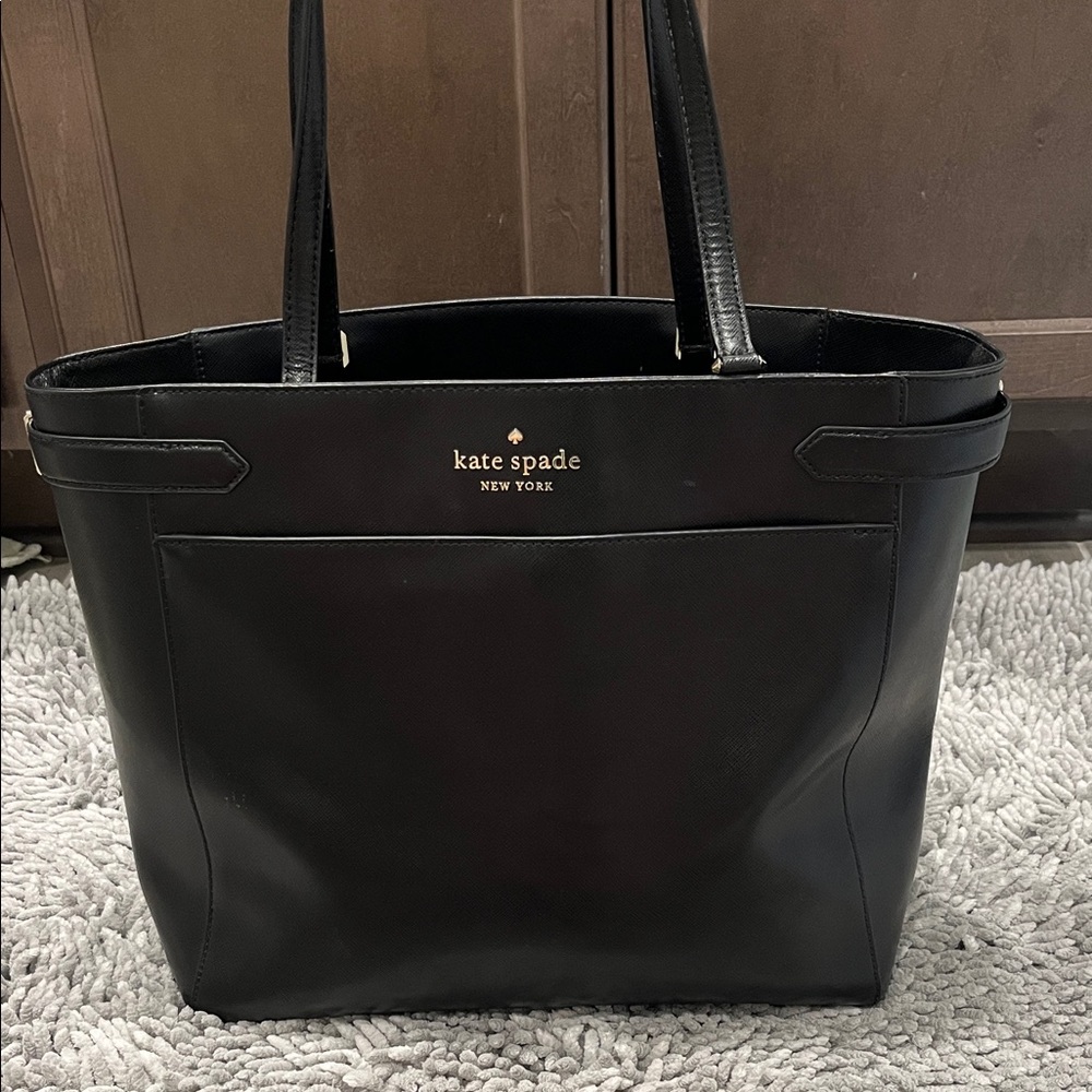 Kate Spade Staci Classic Black Saffiano Leather Tote